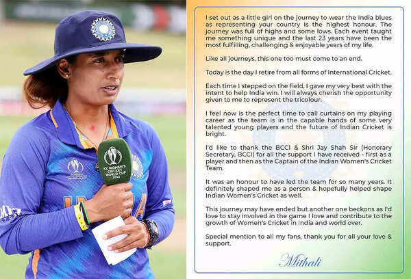 Mithali Raj Retirement: Raj era ends as Mithali retires from all forms ...