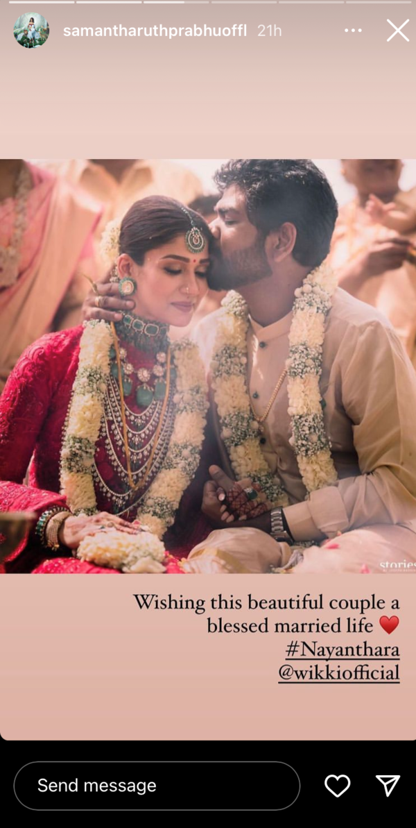 Samantha on Nayanthara-Vignesh's wedding
