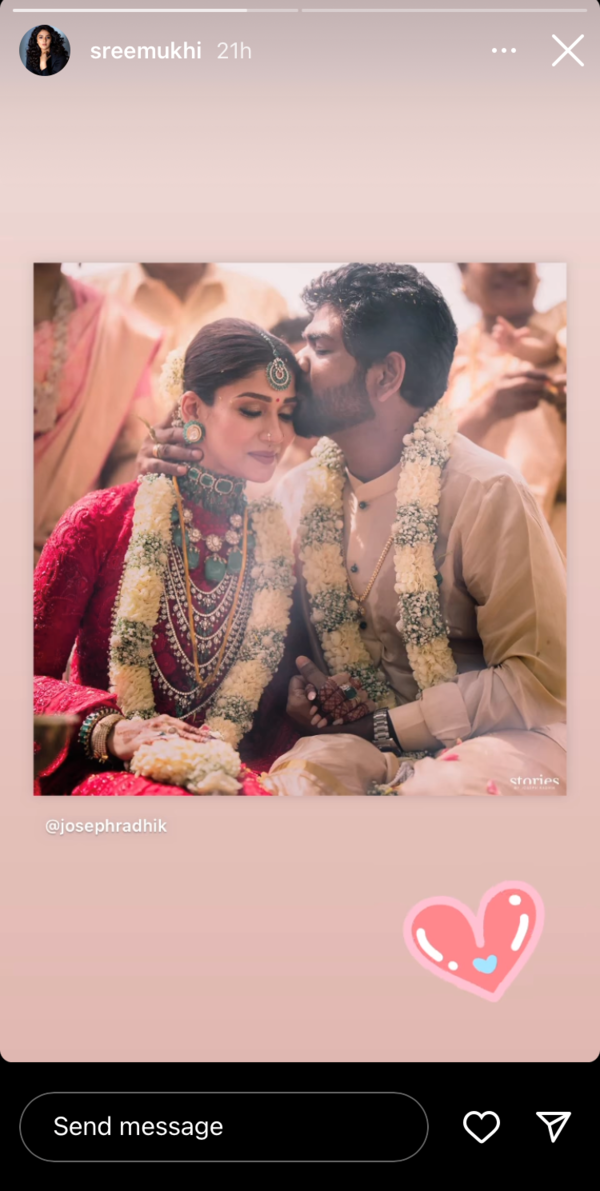 Sreemukhi on Nayanthara-Vignesh's wedding