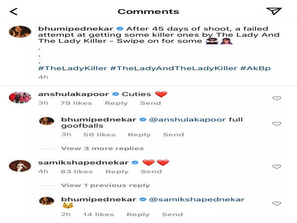 Samiksha Pednekar and Anshula Kapoor comments