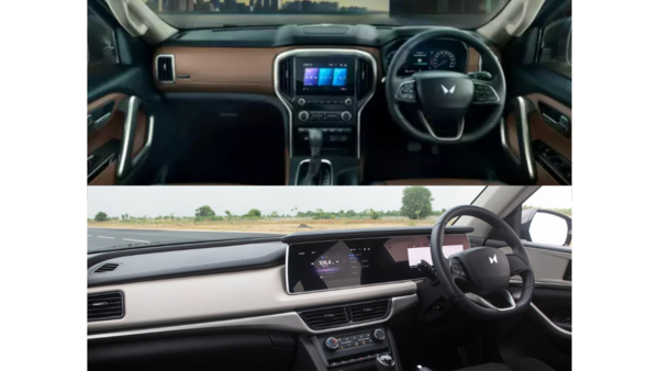 Scoprio-N (top) and XUV700 (bottom) panel layouts.