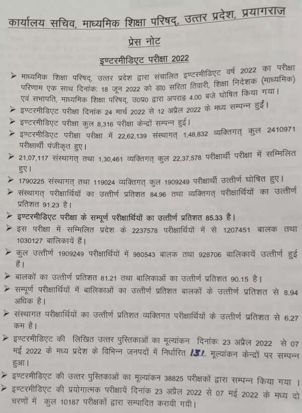 up board inter result 2022