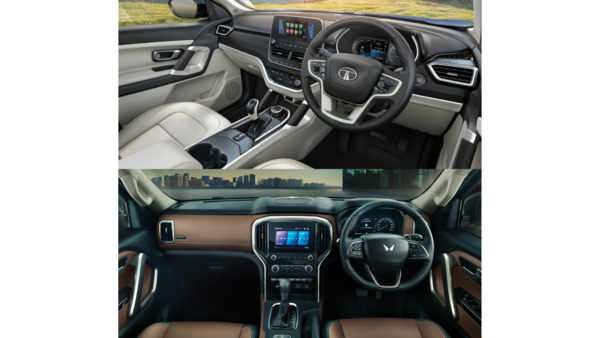 Tata Safari (top) vs Mahindra Scorpio-N (bottom) dashboard design Scorpio-N Vs Tata Safari interior