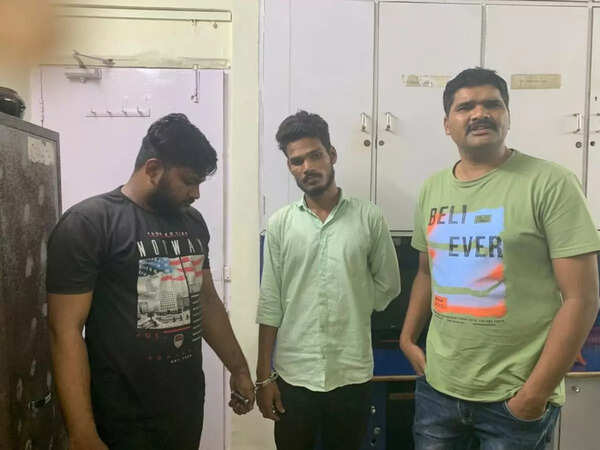 Left: two conmen got caught; Right: PSI Anmol Kamble