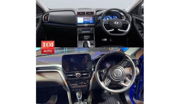 Hyundai Creta (top) vs Toyota Urban Cruiser Hyryder (bottom) dashboard Hyundai Creta Vs Toyota Urban Cruiser Hyryder