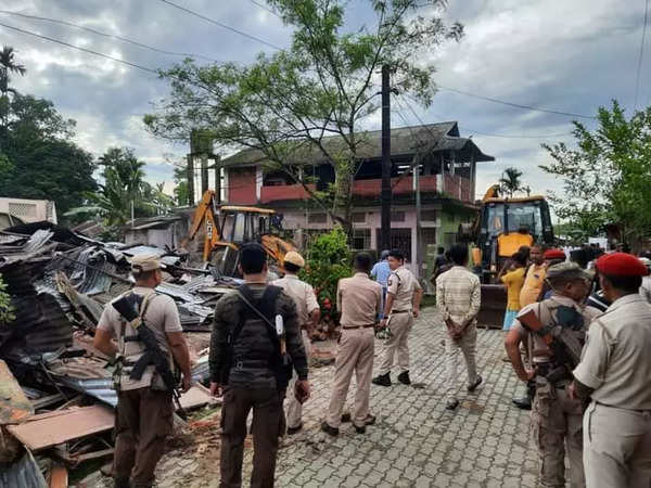 Bulldozers Raze House Of Assam Suicide Case Accused Guwahati News Times Of India