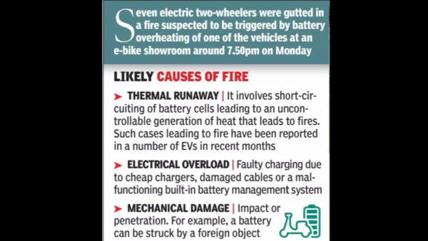 Pune: Seven e-bikes gutted in fire after ‘battery overheating’ | Pune News – Times of India