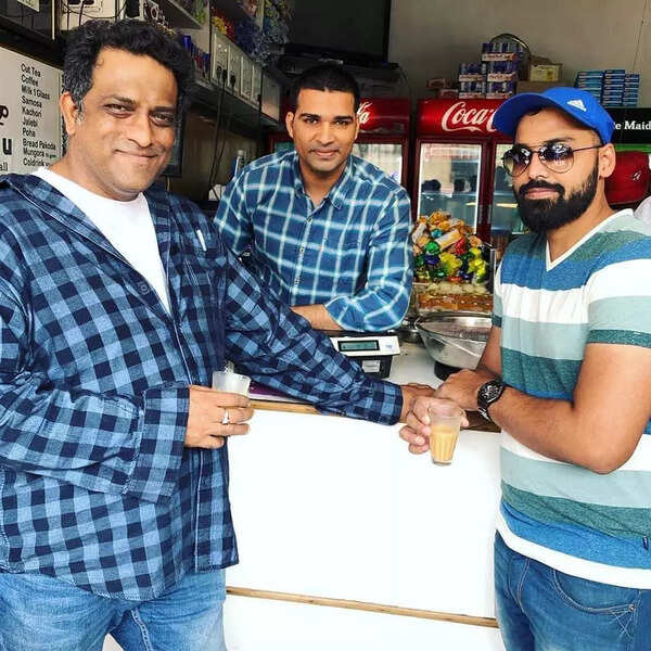 Anurag Basu having his favourite chai with Zaid between breaks