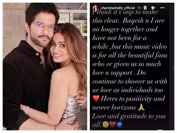 Shamita Shetty announces her breakup with Raqesh Bapat; says 'here’s to ...