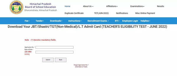 HP TET Admit Card 2022