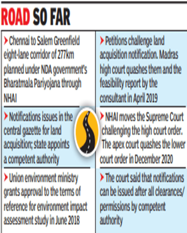 Tamil Nadu Tamil Nadu govt set to back greenfield corridor to Salem