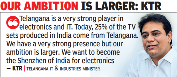 Telangana to emerge as India’s Shenzhen for electronics: KTR