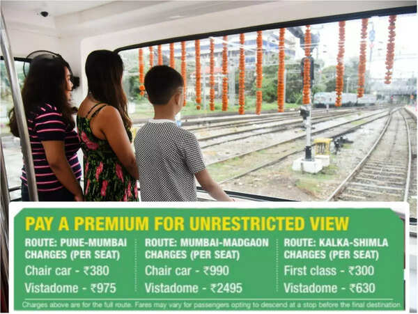 The price of Vistadome seats is higher than a standard chair car - Picture by: Ministry of Railways/Twitter