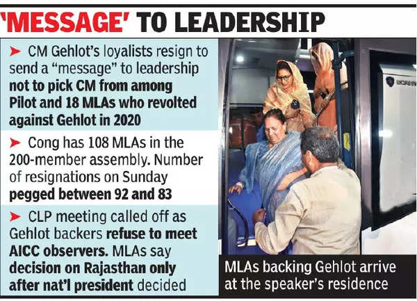 Political Crisis in Rajasthan: In an attempt to block Pilot, the MLAs of the Gehlot camp have resigned en masse |  News from India