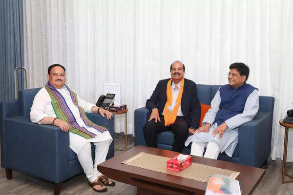 JP Nadda, Piyush Goyal and Harsh Mahajan