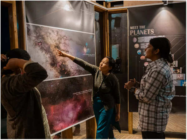 A local woman taking as astro tour at a cosmohub in Ladakh. Pic: Astrostays