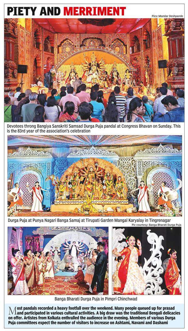 Devotees make a beeline for Durga Puja pandals on Saptami