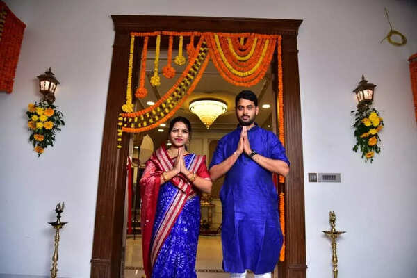 Archana Nag with her husband.