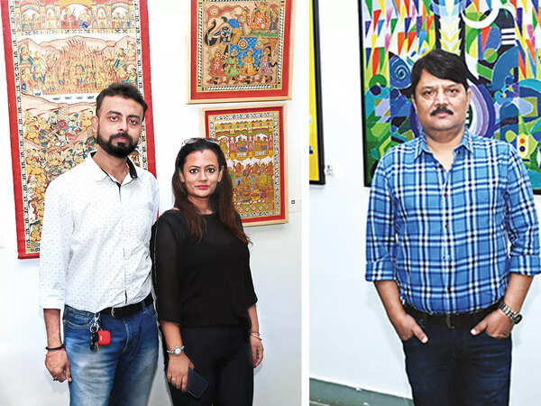 (L) Abhijeet Roy and Sonoka Sanyal (R) Ajaish Jaiswal