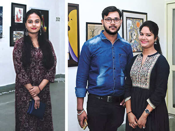 (L) Deeksha Goyal (R) Dr Isteyak and Priyanka Gupta
