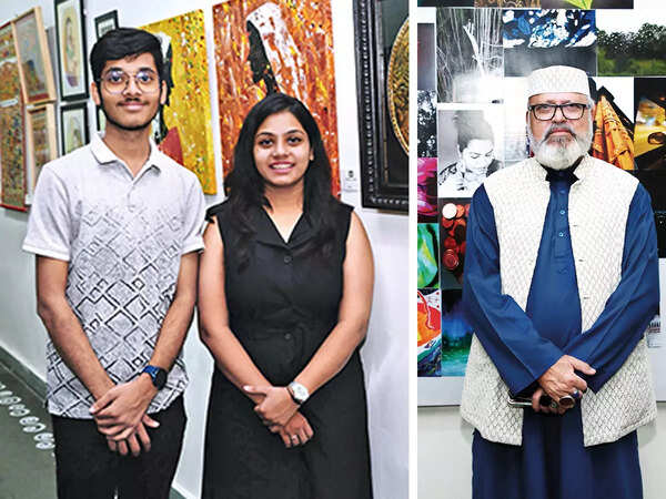 (L) Mukund and Rupali Agarwal (R) Nawab Masood Abdullah