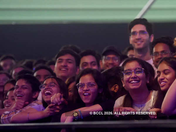 Students enjoying Gaurav Kapoor's stand-up routine