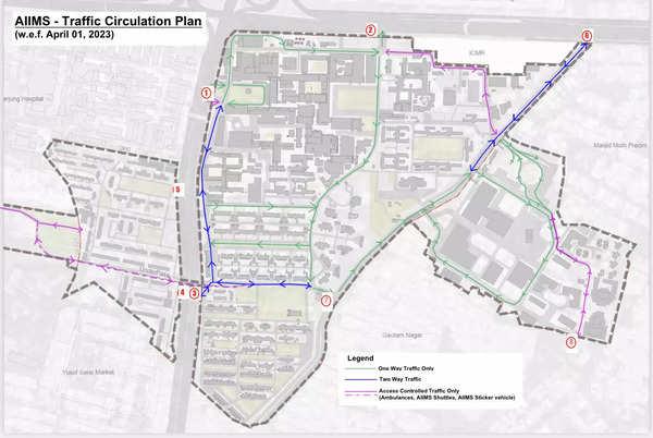 Aiims-delhi To Implement New Traffic Circulation Plan From April 2023 