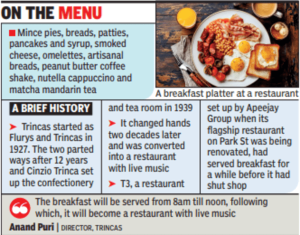 Kolkata Park Street To Get Another Breakfast Joint As Eatery To Revive Services After 62 Years Kolkata News Times Of India