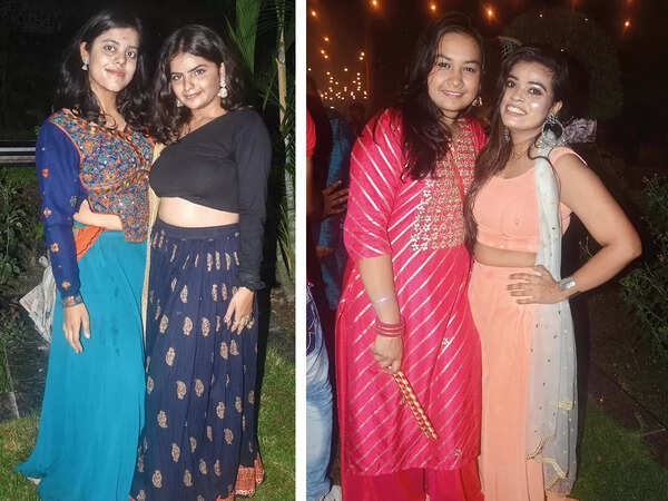 (L) Nishtha and Kashish (R) Pranjal and Nidhi