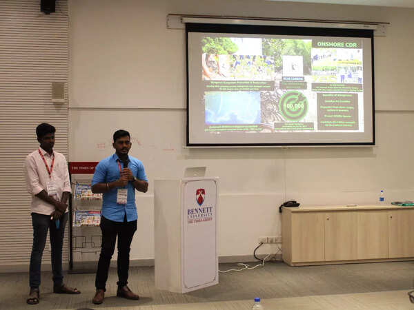 Students presenting their ideas as a part of Spark Tank