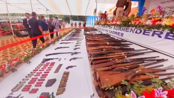 Arms and ammunition of Bru militants