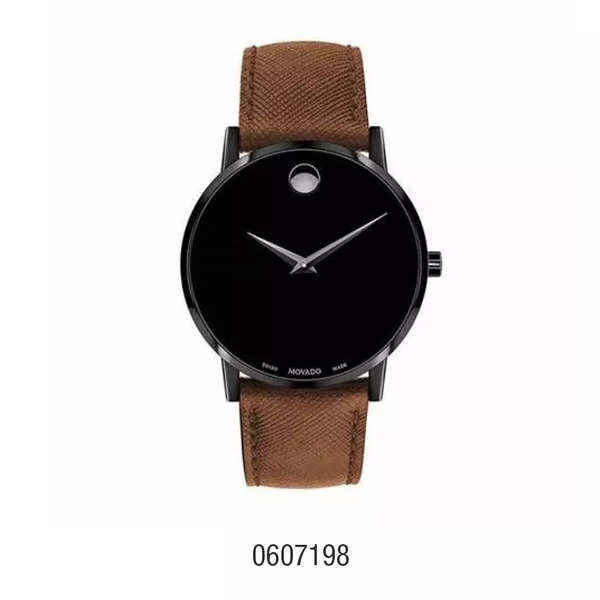 Men's swiss museum classic black leather on sale strap watch 40mm