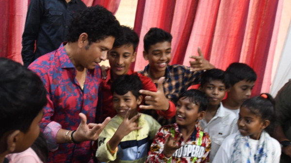Sachin Tendulkar at Happy Feet Home