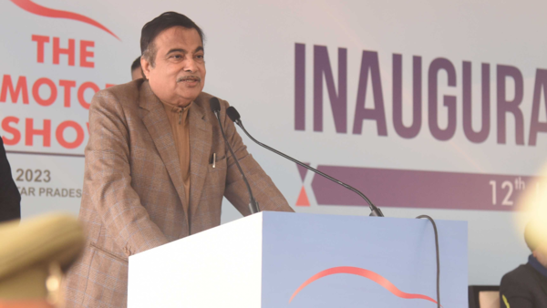 Union Minister of Road Transport and Highways, Nitin Gadkari, at 2023 Auto Expo