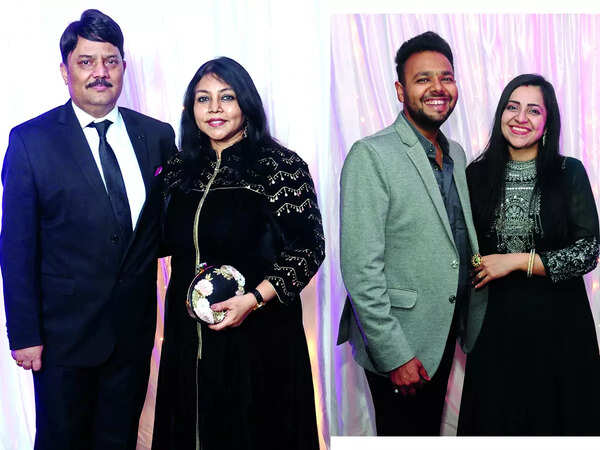(L) Ajaish and Sangita Jaiswal (R) Ayush and Rashi Agarwal