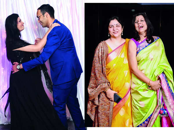 (L) Nimisha Gupta and Rahul Bhutani (R) Shachi Singh and Jyoti