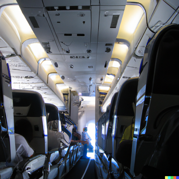 49 Inside aeroplane