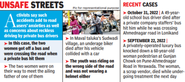 Bus fatally knocks down two pedestrians on Solapur road in Pune | Pune ...