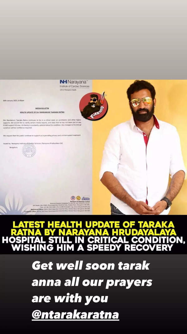 Revanth prays for Taraka Ratna's recovery