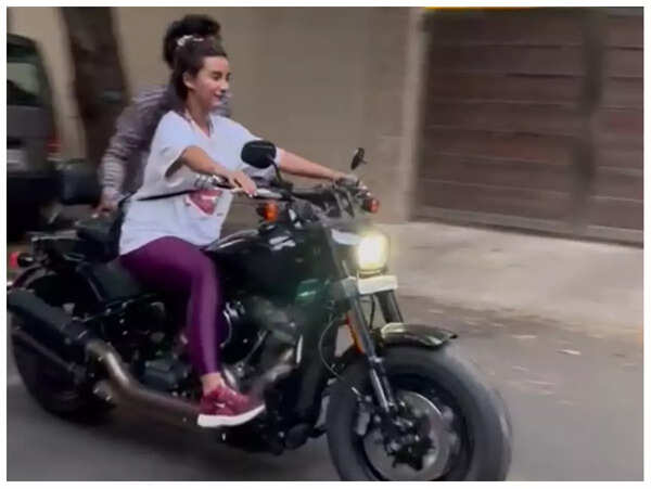 Patralekhaa rides a bike
