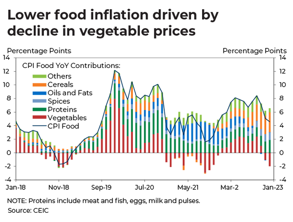 Lower food inflation