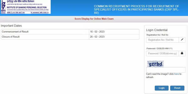 IBPS SO Ana Puan Kartı