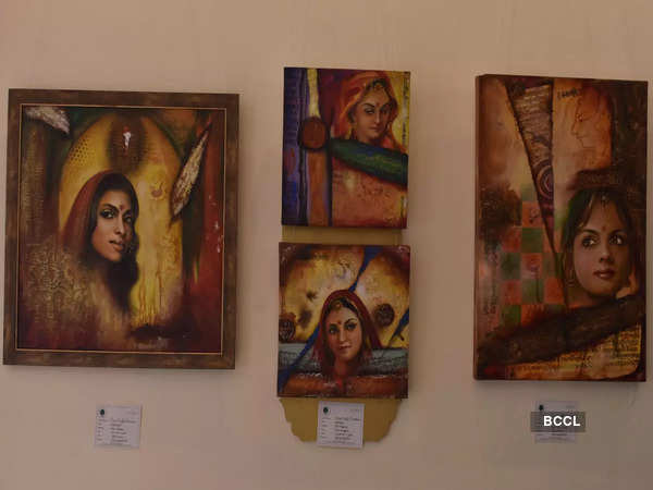 Glimpses of the paintings displayed in the exhibition