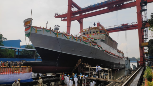 Indian Navy launches shallow water anti-submarine warship in Kolkata | Kolkata News – Times of India