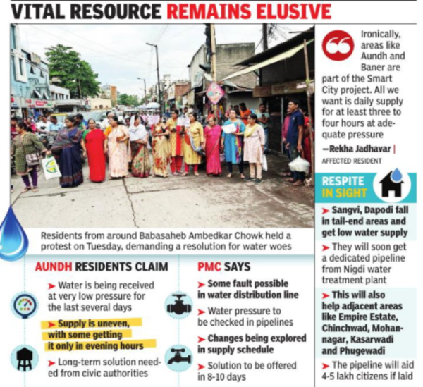 Residents of Aundh locality agitate against disruptions in water supply