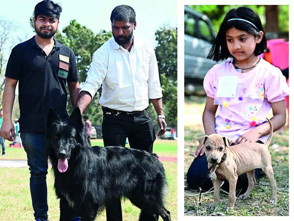 (L) Danish Syed and Anil Singh (R) Fluffy- (Tazi Hound)