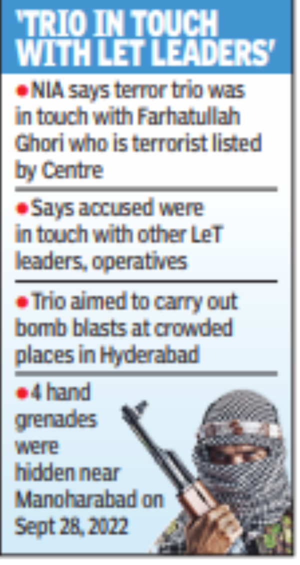 NIA files chargesheet against trio in terror conspiracy case in ...