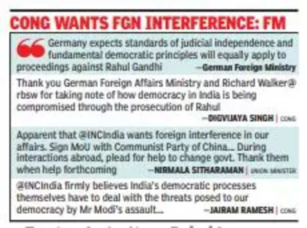 Congress: BJP, Congress Face Off As Germany 'takes Note' Of Rahul ...