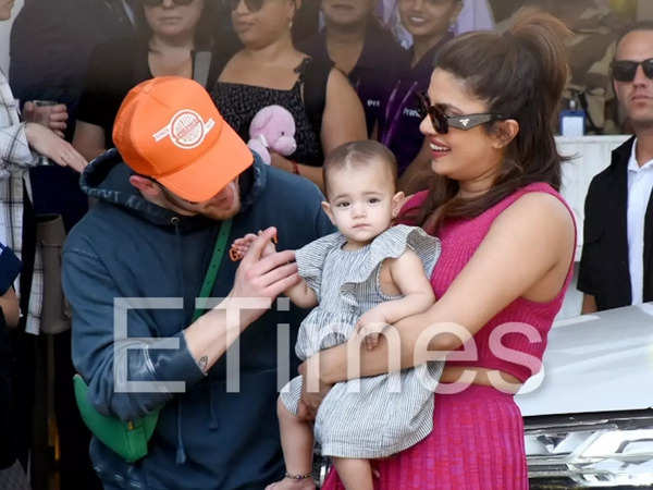 Priyanka Chopra arrives in Mumbai with Nick Jonas and daughter Malti ...