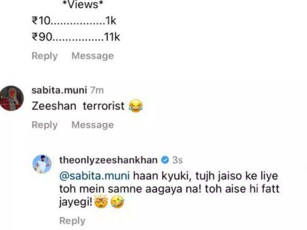 Zeeshan Khan reacts to a troll who called him a terrorist, warns, 'Tujh ...